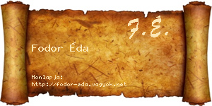 Fodor Éda névjegykártya